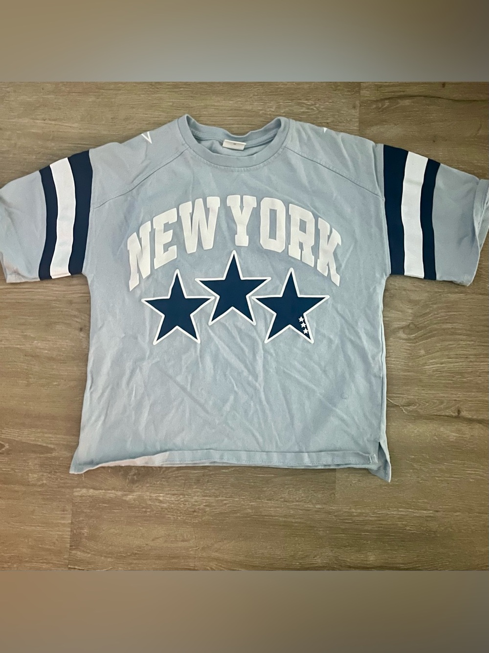 Zara Kids New York Varsity Graphic Tee Light Blue 11-12Y